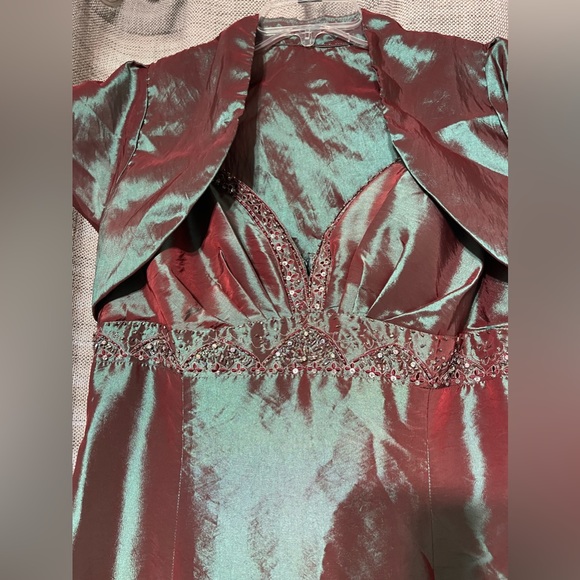 Cinderella Iridescent Plus Party Dress with Jacket/Cardigan - Picture 3 of 8